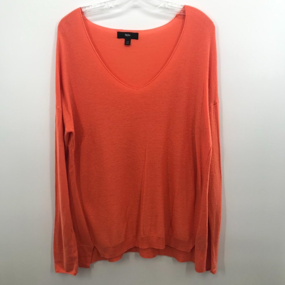 MOSSIMO ORANGE LONG SLEEVE VNECK SWEATER